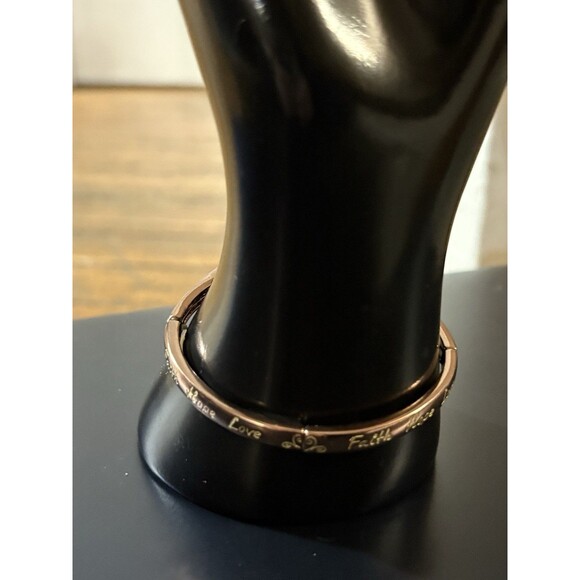 Copper Color Bracelet Faith Hope Love Religious 8” - Picture 4 of 8